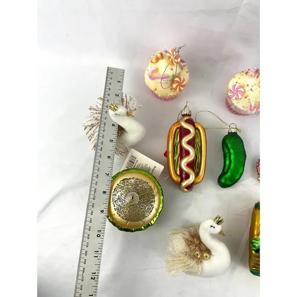 21x Holiday Ornaments Christmas Food Pizza Sonic Heart Cupcake Assorted Hanging - Picture 10 of 16